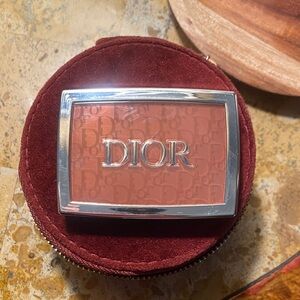 Dior Compact with Rich Burgundy and Silver Accents